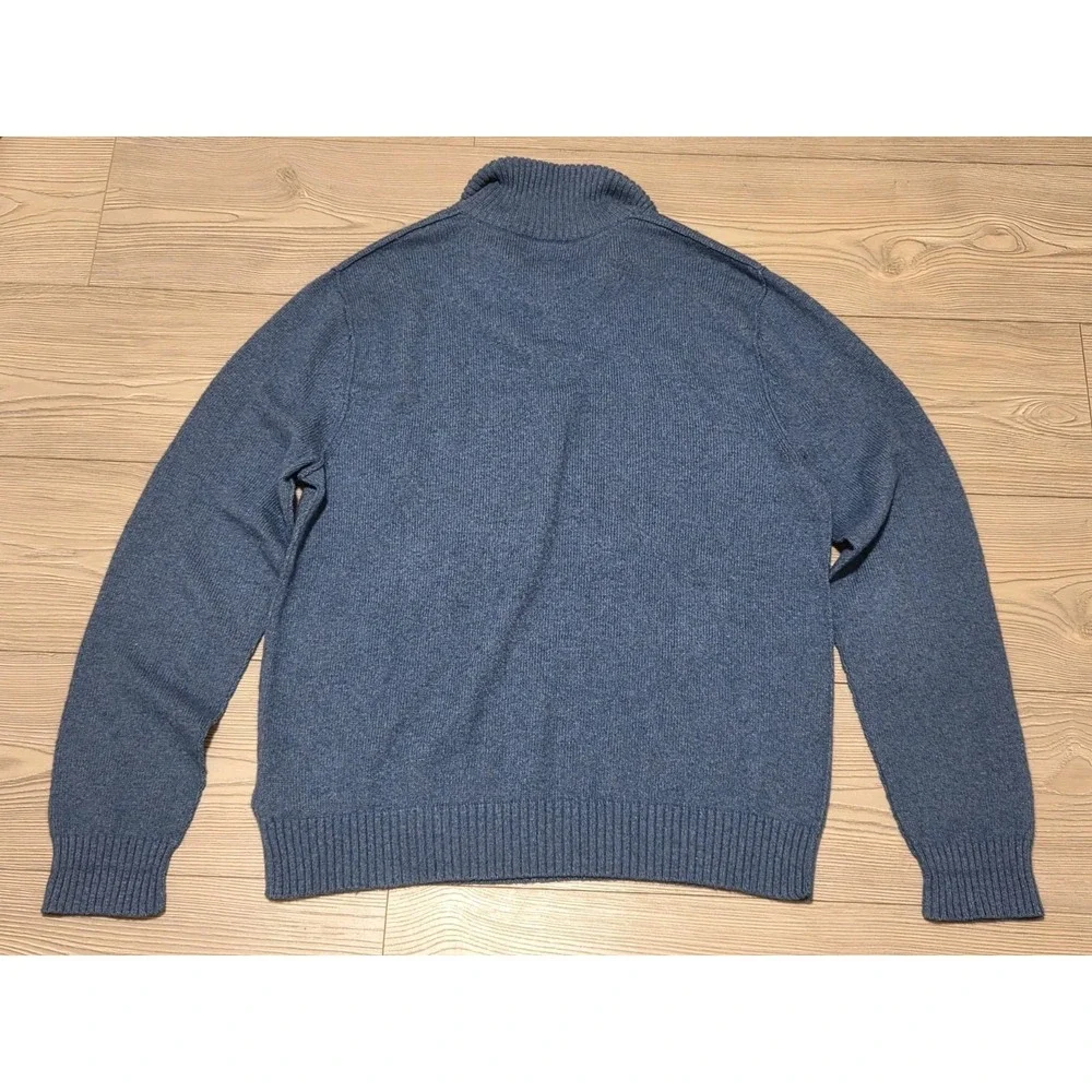 Banana Republic Sweater 1/4 Zip Cashmere Luxury Blend Angora Blue Mens Medium
